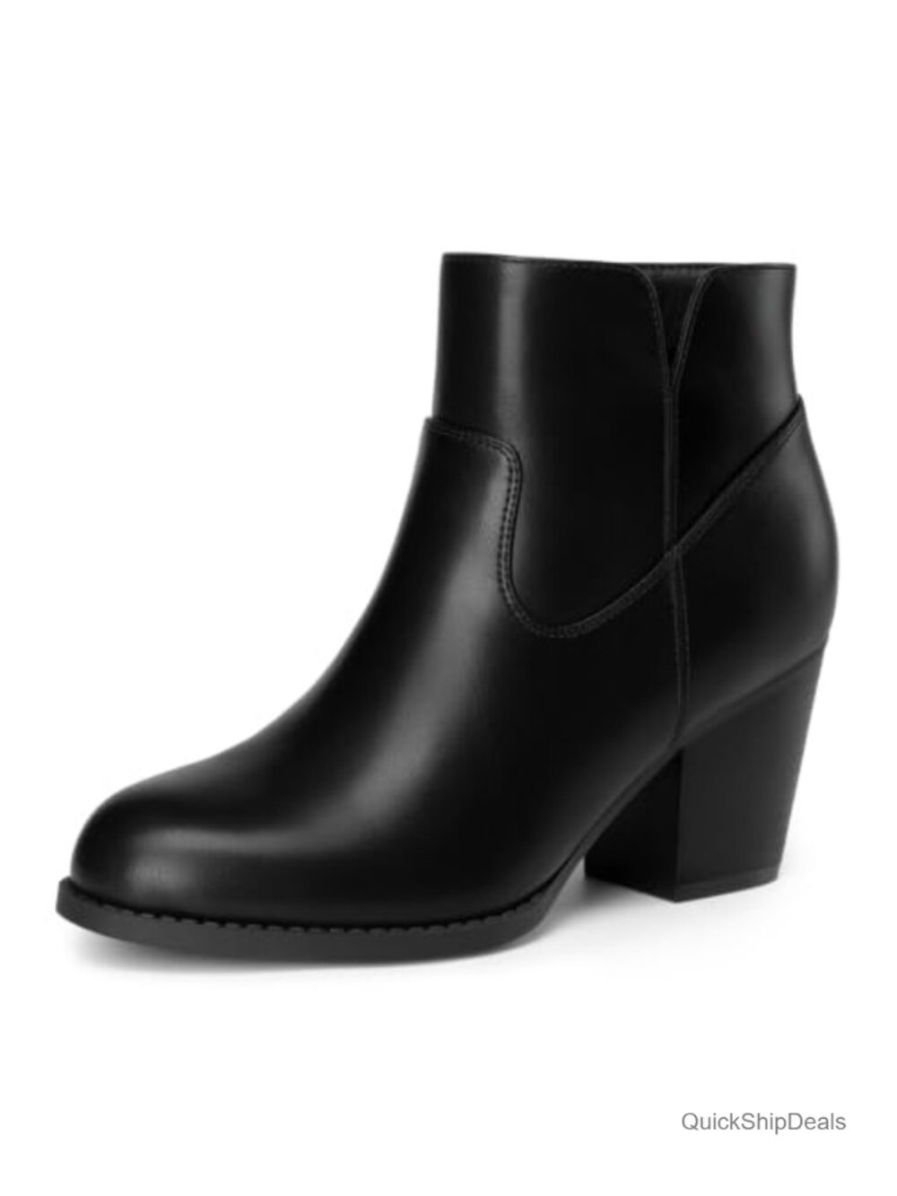Women's Ankle Boots Block Heel Side Zip Booties